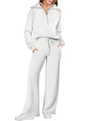 Women's Navy Collar Half Zip Suit