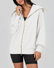 Women's Oversized Zip Up Sweatshirt