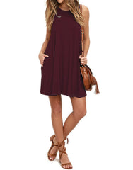 Plus Size Casual Tank Dress with Pockets