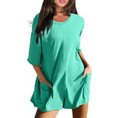 Women's Summer Oversized Reversible Tee Romper