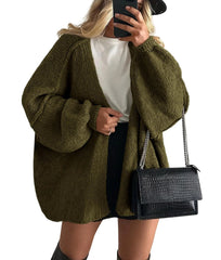 Women's Oversized Lantern Sleeve Sweater Cardigan