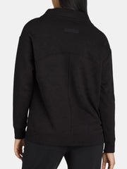 Women's Quarter Zip Side Slit Zipper Pullover