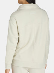 Women's Quarter Zip Side Slit Zipper Pullover