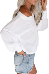 Women's Oversized Off The Shoulder V Neck Pullover Sweater