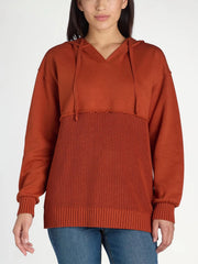 Women's Casual Mix Media Hoodie