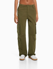 Adjustable Multi-pocket Twill Cargo Trousers