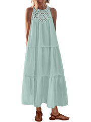 2026 Women's Boho Sleeveless Hollow Out Maxi Dress