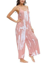 Women's Spaghetti Strap Wide Leg Jumpsuit with Pockets
