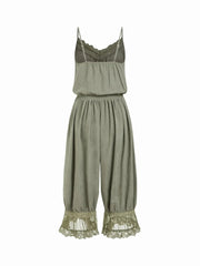 Women's Lace Camisole Jumpsuit with Cropped Trousers