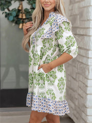 Women's Floral Print Ruffled Babydoll Dress