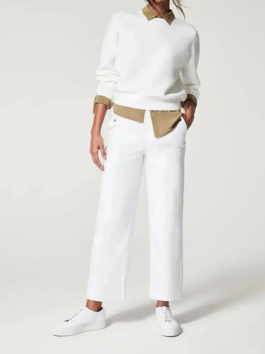 Women's Stretch Twill Cropped Wide Leg Pant
