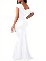 Women's Elegant Sleeveless Off Shoulder Bodycon Long Formal Party Evening Dress