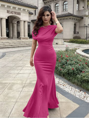 Women's Elegant Sleeveless Off Shoulder Bodycon Long Formal Party Evening Dress