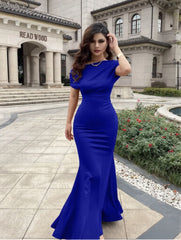 Women's Elegant Sleeveless Off Shoulder Bodycon Long Formal Party Evening Dress