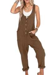 Women's Loose Casual Overalls with Pockets