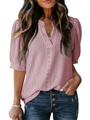 Womens Casual Hollow Out Cute Lace Tops