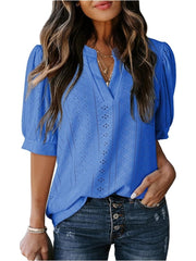 Womens Casual Hollow Out Cute Lace Tops