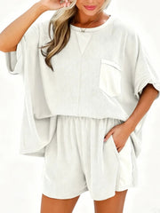 Women's Relaxed Fit Waffle Two-Piece Outfit