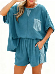 Women's Relaxed Fit Waffle Two-Piece Outfit