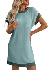 Women's Colorblock Ribbed Pocket Dress