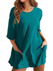 Women's Back V Neck Half Sleeve Jumpsuit