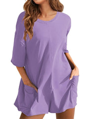 Women's Back V Neck Half Sleeve Jumpsuit