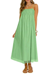 Women's Spaghetti Strap Loose Vacation Midi Dress