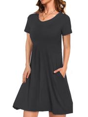 Women's Casual T-Shirt Dress with Pockets