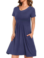 Women's Casual T-Shirt Dress with Pockets