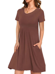 Women's Casual T-Shirt Dress with Pockets