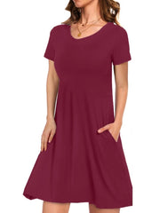 Women's Casual T-Shirt Dress with Pockets