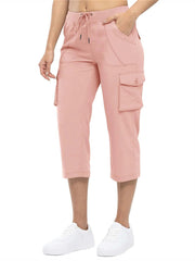 Women's Cargo Capris Lightweight Hiking Pants 6 Pockets
