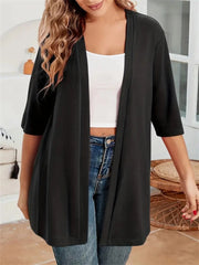 Women's Oversized Half Sleeve Open Front Cardigan