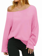 Women's Off Shoulder Loose Long Sleeve Top
