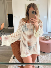 New Women's Crochet Hollow Out Cover Up