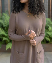 New Long Sleeve Thumbhole Sweater Pocket Tunic