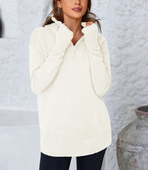 Women's Half Zip Oversized Ribbed Knit Pullover Sweater (Buy 2 Free Shipping )