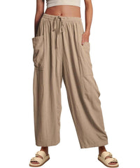 Women's Casual Linen Blend Palazzo Pants