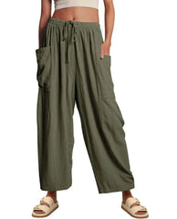 Women's Casual Linen Blend Palazzo Pants
