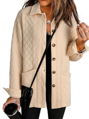 Women's Casual Button Down Long Sleeve Quilted Jackets