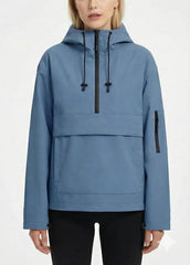 Fleece-lined Hooded Rain Jacket With Kangaroo Pocket (Buy 2 Free Shipping)