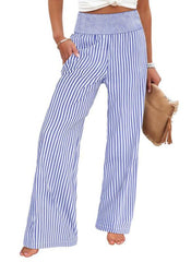 Women's High Waisted Striped Palazzo Pants