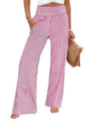 Women's High Waisted Striped Palazzo Pants