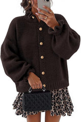 Women's Ruffled Neckline Button Up Cardigan