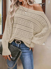 Women's Off Shoulder Batwing Oversized Sweater
