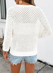 Women's Crochet 3/4 Length Sleeve Shirts