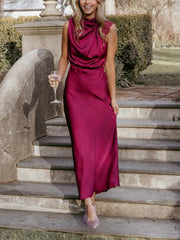 Women's Halter Neck Lace Maxi Dress