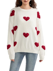 Women's Valentine Heart Print Sweater