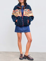 Women's Fleece Collar Graphic Jacket