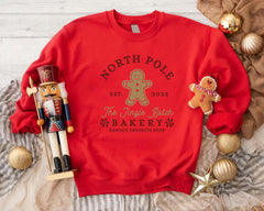 Women's Cute Gingerbread Man Print Sweatshirt